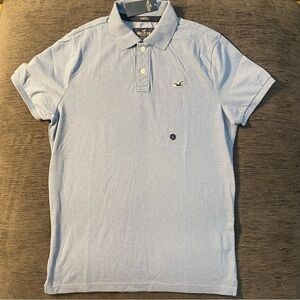 NWT Hollister Men's Sky Blue Polo Shirt Size Large